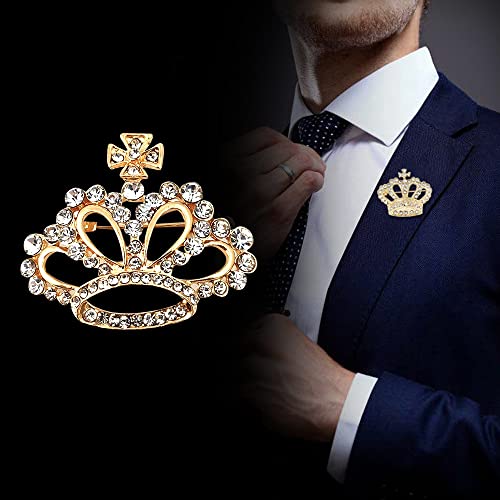 Image of Crystal Rhinestone Princess Queen Brooch Pin Tiara Crown Brooches for Women Tiara for Wedding Party /Banquet /Birthday