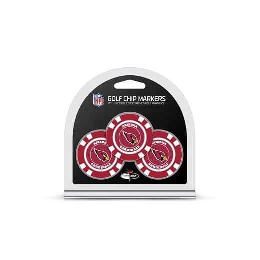 Team Golf NFL Arizona Cardinals Golf Chip Ball Markers (3 Count), Poker Chip Size with Pop Out Smaller Double-Sided Enamel Markers