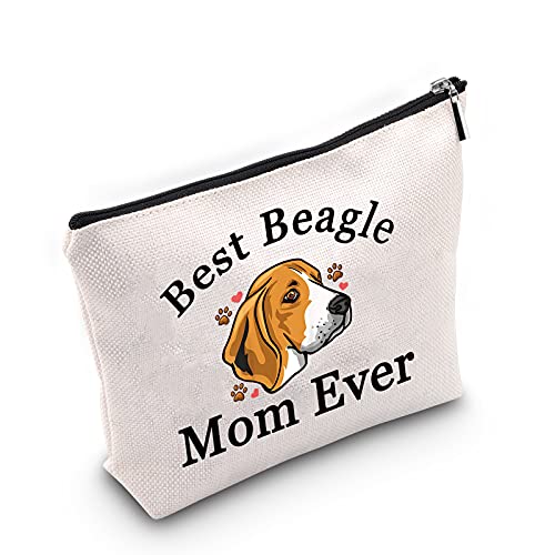 JNIAP Beagle owner beagle dog lover gift Best Beagle Mom Ever Makeup Bag Cosmetic Zipper Pouch Travel Toiletry Bag (Best Beagle Mom Ever Bag)