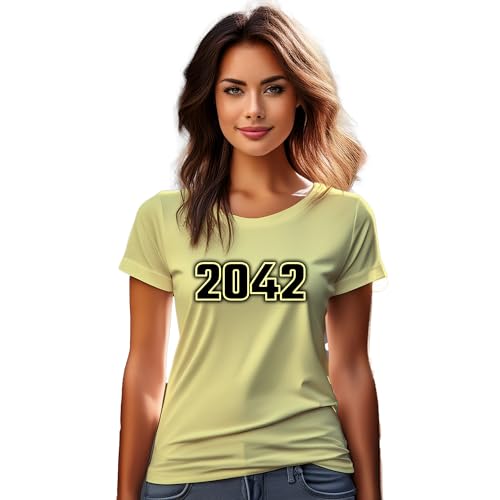 T-shirt femme 2042 jaune beurre grande taille XX-Large vêtement été coton fluide