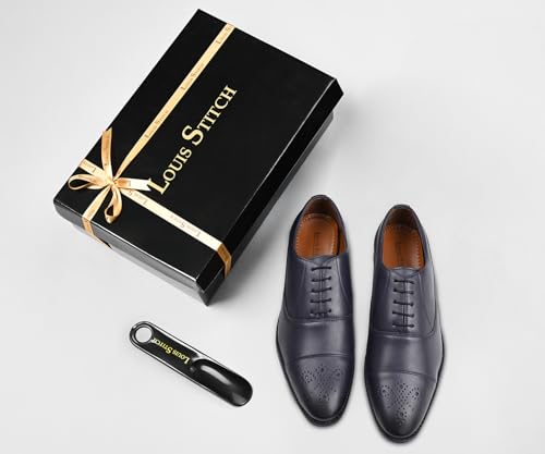 Image of LOUIS STITCH Derby Formal Shoes for Men | Lace-Up Cap Toe | Ideal for Business, Casual, Parties (RGCTBB)