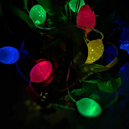 WesGen 10 LED 4.9ft Easter Egg String Lights Battery Powered Fairy String Lights Easter Holiday Party Home Decoration