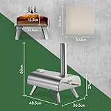 VonHaus Pizza Oven Outdoor – For Tabletop with Stone Included – Stainless Steel, Pellet Fuelled, Removable Chimney, Foldable Legs – For up to 12” Dough – Can Also Smoke Meat, Fish & Veg - Image 7