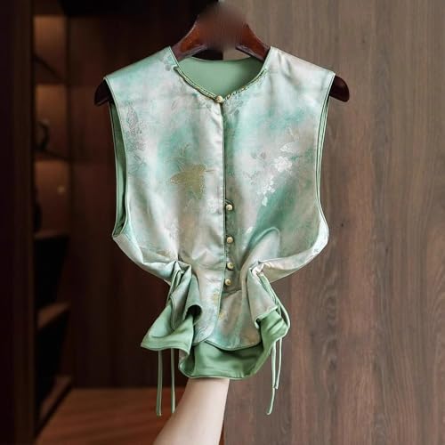 Chaleco reversible para mujer de estilo nacional chino ideal para primavera 4