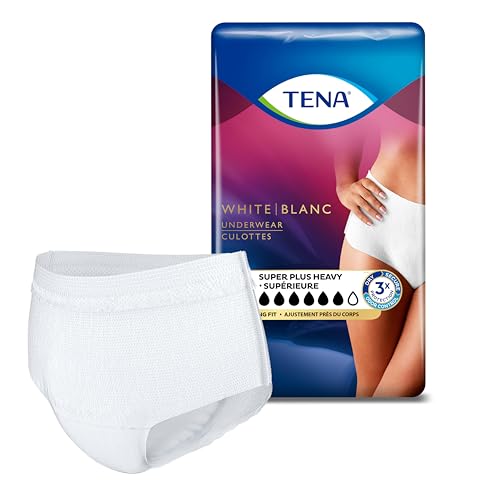 Image of TENA Stylish White Super Plus Incontinence Underwear Women, XL 48-64in 64ct