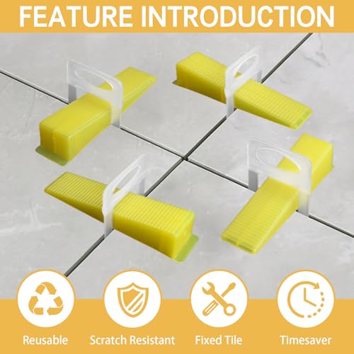 Storystore Tile Leveling System Tile Wedges, 400 Reusable Tile Wedges Leveler for 1/8 Inch, 1/16 Inch, 1/32 Inch Tile Spacers Leveling Clips, Tile Leveler Tools for Wall and Floor Tile by Storystore - Image 4
