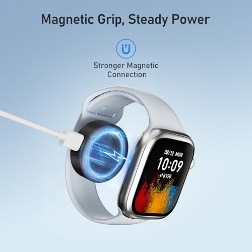 Elebase Magnetyczna Ładowarka do Apple Watch,Przenośna Bezprzewodowa Ładowarka do iWatch z USB-C & Portem Zasilania iPhone'a,Kompatybilna z iWatch Seria 11/10/9/8/7/6, Ultra 2 3, SE 2 3, 42/46/44 mm