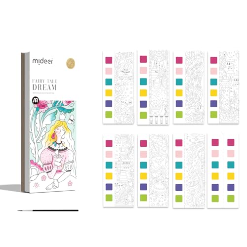 MiDeer Pocket Watercolor Painting Book for Kids Ages 4-8+, Mess