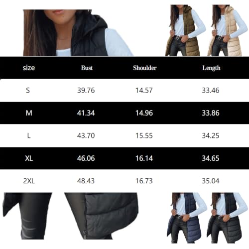 Toumov Long Puffer Vest Women Winter Sleeveless Puffy Jacket with Hood - image 4