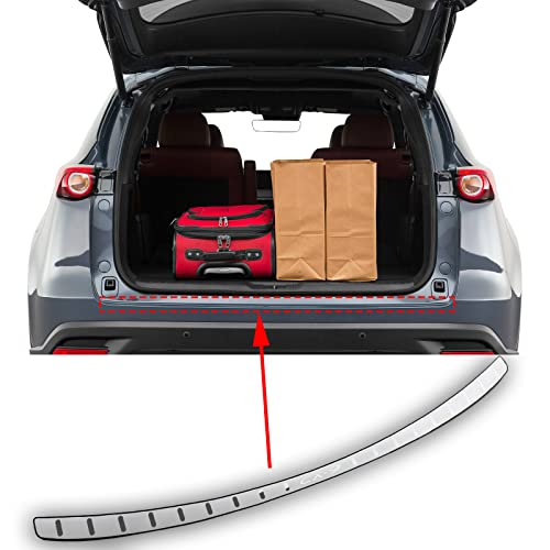 GZBFTDH Fit for Mazda CX-9 2017-2023 Soft Stainless Steel Car Trunk Sill Trim Plates Rear Bumper Protector Accessories, Auto Parts Tailgate Back Door Cover Scuff Plate Strip Guard Protection