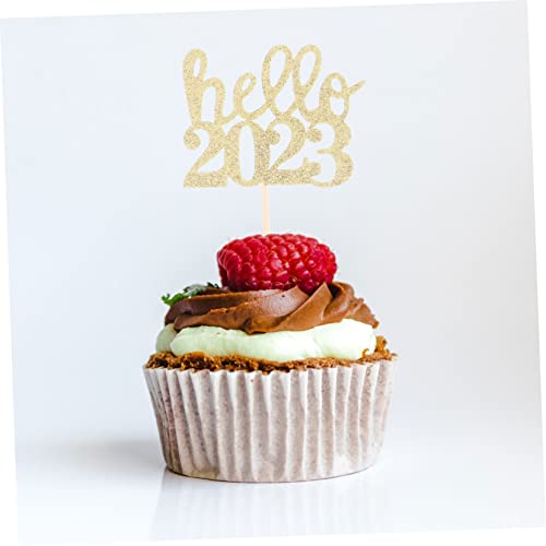 SEWACC 120 Pçs Olá 2023 Decoração De Mão Enfeite De Coelho Bolos De Frutas Picaretas De Cupcake De N