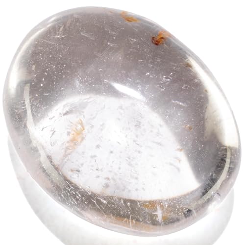 KALIFANO Quartz Palm Stone with Healing & Calming Effects - High Energy Reiki Worry Cuarzo Crystal Used for Soothing Anxiety and Stability (Information Card Included)