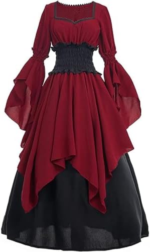 【美品】中世　ヨーロッパ　貴族　ドレス/コスチューム/ハロウィン/コスプレ Amazon.co.jp: [Foreted] 中世 ドレス レディース 海賊 巫女 赤