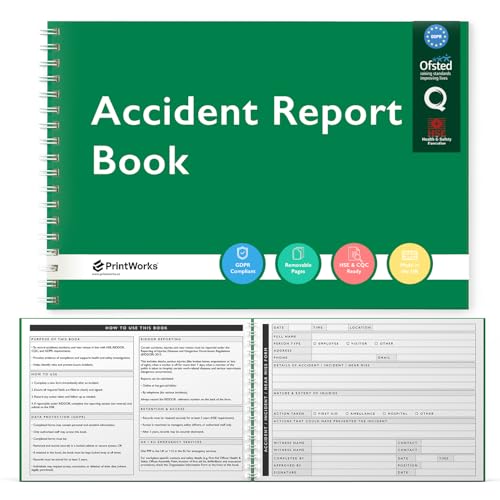 Accident Report Book 2026 Version HSE Compliant Incident & Near Miss Record Book Suitable for Workplace First Aid Kit 120 Pages GDPR RIDDOR & CQC Aligned