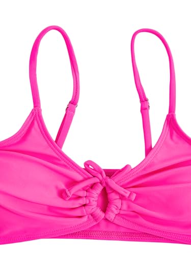 Image of COZYEASE Girls' 2 Piece Ditsy Floral Print Knot Front Ruched Triangle Bikini Swimsuit