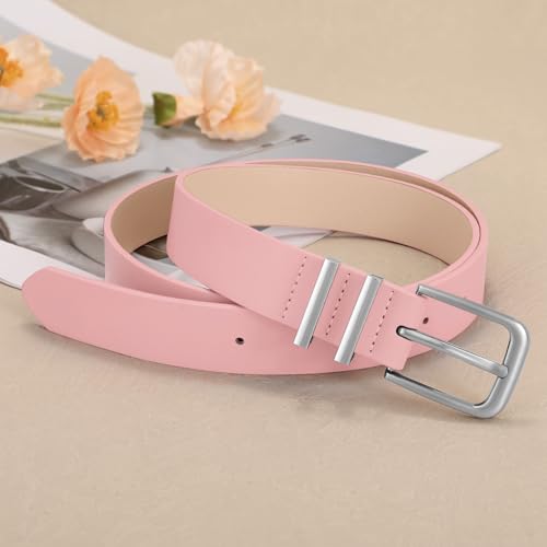 Image of WHIPPY Women Casual Leather Belt for Jeans Pants, Fashion Ladies Waist Dress Belt