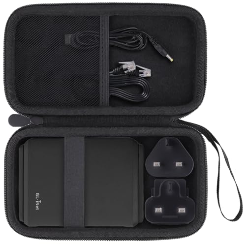 Image of for GL.iNet GL-BE3600 /GL-MT3000 /GL-AXT1800 /GL-SFT1200 /TP-Link ROAM 7 BE3600 Portable Travel Router Hard Carrying Case,Compatible with Multiple Power Adapter and Ethernet Cable