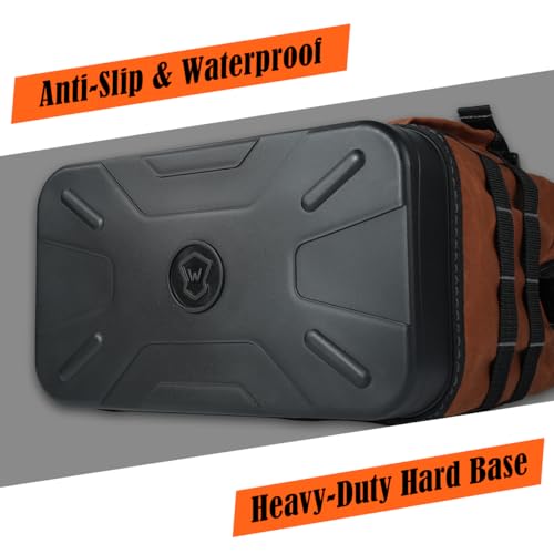 WELKINLAND 22-Pockets Hard Bottom Tool Bag, 14-Inch Waxed Canvas Tools Bag, 25L Heavy Duty Electrician Bags, HVAC Service Bags, Mechanic, Technician Tool Bag