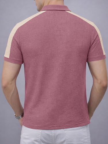 Image of Noble Monk Men's Regular Fit Polo Neck T-Shirt | Half Sleeve