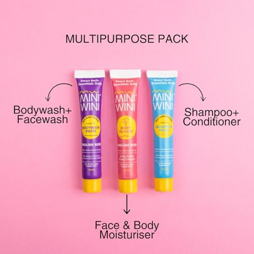 Image of Travel Kit | 3X Concentrated Shampoo, Bodywash & Body Yogurt | Pocket-Size Toiletries Set, Lasts 10 Days | SLS-Free, Derma-Tested, All Skin Types, TSA-Approved, Leakproof (PACK OF 1)