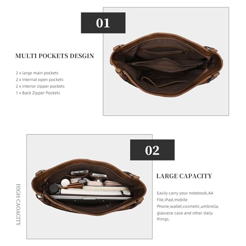 Bolso hombro para mujer grande de cuero PU suave miniatura 6