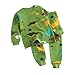 Boys' and Toddler Snug Fit Cotton 2 Piece 𝐏ajamas Set Long Sleeve Top Pants 𝐏js Baby Dinosaur (B, 3-6 Months)