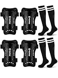 Hryrbay 2 Pairs Kids Soccer Shin Guards and Socks Set Toddler Shin Pads Protective Gear for Boys Girls Ages...
