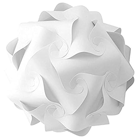 Unique Deqor IQ Lamp, Lantern, Jigsaw, Self DIY Assembled Puzzle Lights for Home Decor - Large- 30x30x30 cm, White