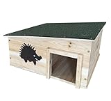 Selections Wooden Hedgehog House & Hibernation Shelter Predator Proof with Solid Floor & 2 Chambers