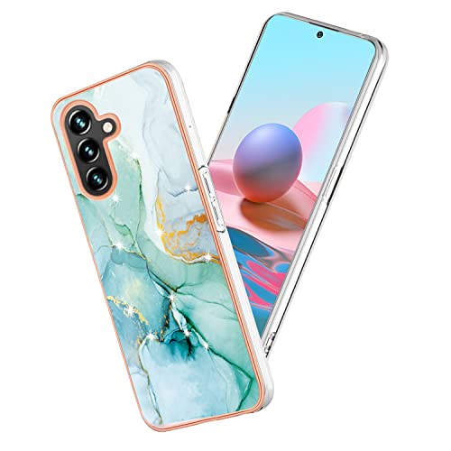 Coque Samsung A14 5G silicone TPU marbre rose floral antichoc fine
