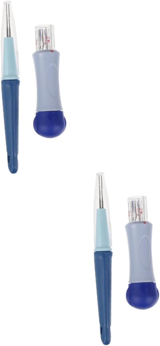 MUELODSIC 4pcs Embroidery Punch Needles Kit Needle Threader for Sewing Lightweight Easy Storage for Craft Work Classes Home Decor and Various Fabrics
