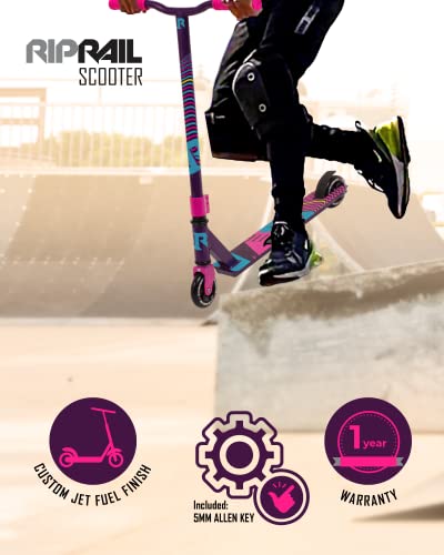 Riprail Matte Stunt Scooter For Skatepark. Pro Scooter For Kids 43" Inches And Up. Unisex Trick Scooter For All Skill Levels. Performance Bmx Scooter For Beginner Or Professional - Purple Haze #TOP4