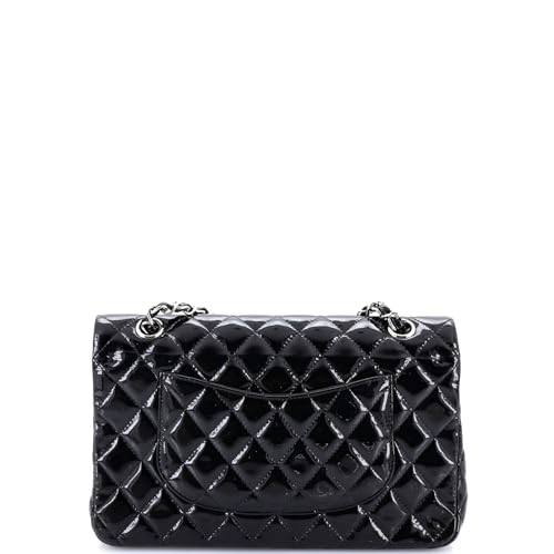 Pre-Loved Classic Double Flap Bag Quilted Patent Medium, Black4