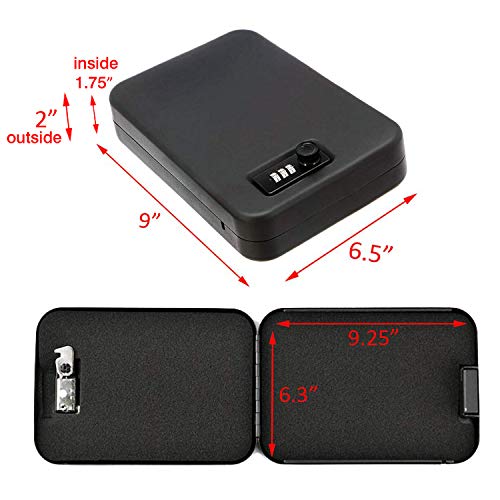 Jolitac Portable Safe Box Combo Lock Security Case, Quick Access Gun Safe Solid Steel Pistol Safe Handgun Safe For Car, Home, Travel #TOP4
