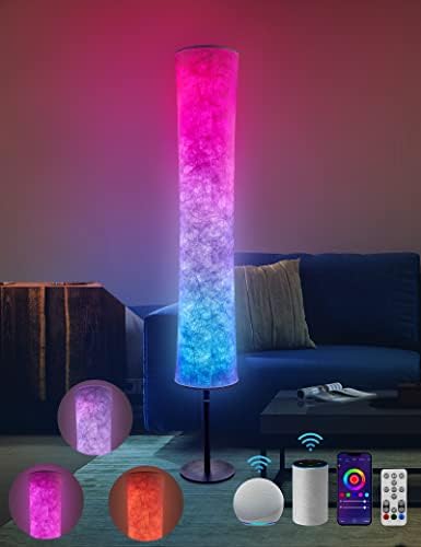 RGB Flooring Lamps Good Colour Altering LED Standing Lamp with Alexa Google APP Management DIY Mode Music Sync for Dwelling Room Bed room Recreation Room Social gathering