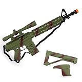 Toyland® Army Combat Toy Machine Rifle with Light & Sound Effects - Military Role Play Toy Gun with Strap - Fancy Dress Accessory for Children Age 3+
