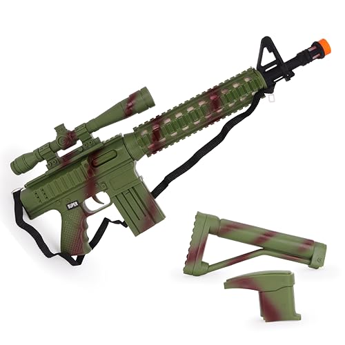 Toyland® Combat Style Leksaksmaskinsgevär med ljus och ljud - Rollspel - Army Fancy Dress