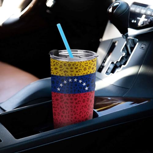Posavasos para auto con diseño de bandera Venezuela y estampado leopardo miniatura 7