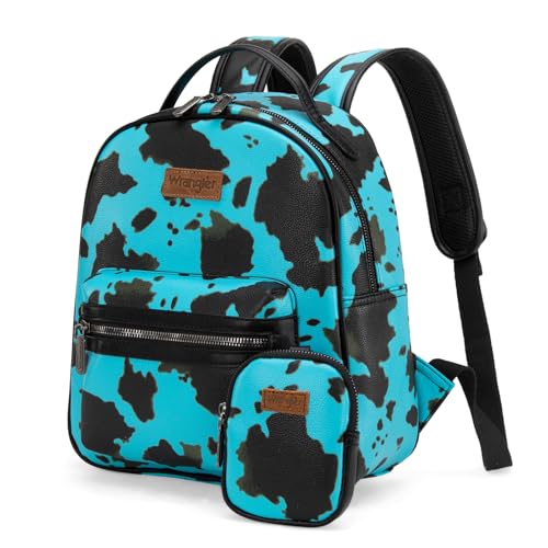Image of Montana West Wrangler Cow Print Backpack Cute Daypacks Large Bookbag Purse for Women WG133-8603TQ