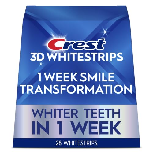 Image of Crest 3DWhitestrips 1 Week Smile Transformation At-Home Teeth Whitening Kit, 14 Treatments, 8 Levels Whiter in 1 Week
