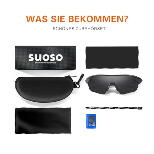 suoso Fahrradbrille Herren Damen Sportbrille Sonnenbrille,1