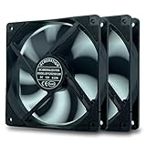 ACMEMATION 2-Pack 120mm PWM Computer Case Fan, 2700RPM 4-Pins Cooling Case Fans Dual Ball Bearing Long Life Up to 50,000 Hours Low Noise, High Performance PC Case Fan, Black