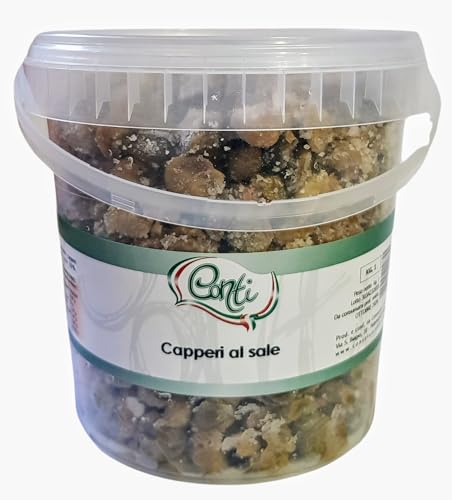 Alcaparras a la sal - 6 baldes de 1 kg. = 6 kg. Servicio de comida - Producción artesanal siciliana Conserve Conti