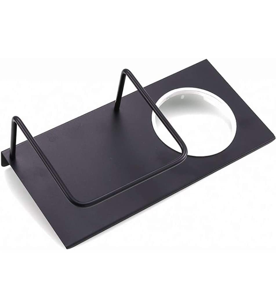 Cepillo Baño Escobillas De Baño para con Soporte Escobilla Montada En La Pared Acero Inoxidable Negro Estante Almacenamiento para Limpieza Profunda Escobillas Portaescobillas(Punching)