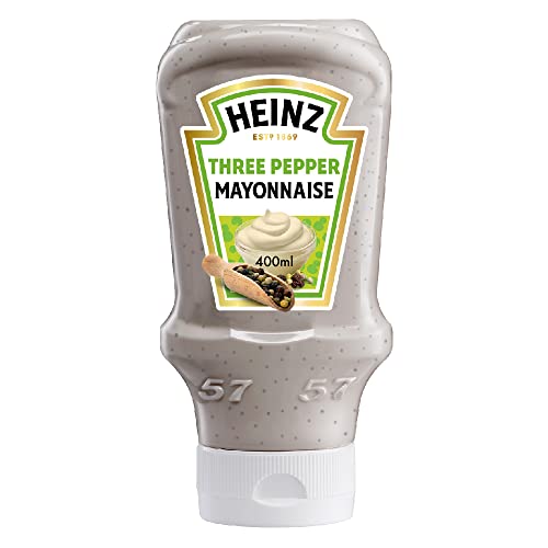 Heinz Mayonnaise, Three Peppers, Top Down Squeezy Bottle, 400Ml