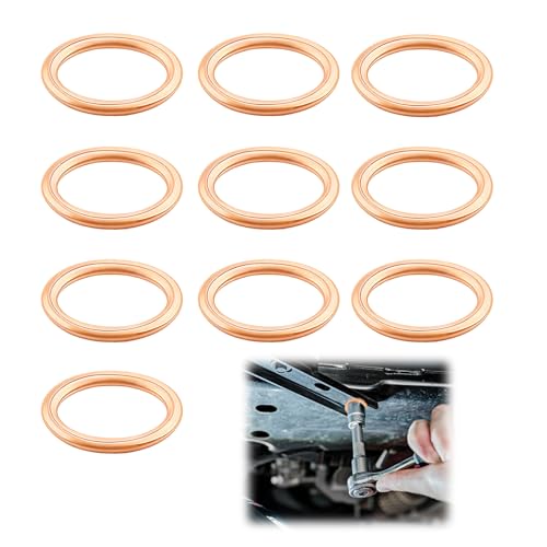 10 Bagues Vidange D’Huile M16 x 22 x 2 mm, 10 Rondelles En Cuivre Haute Qualité Pour Moteur Auto, Accessoires D’Entretien, Pièces De Rechange Fiables, Compatible Peugeot Et Autres Véhicules