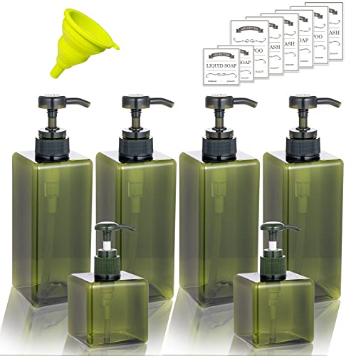 6 Pack Shampoo and Conditioner Dispenser Bottles, 4 Pack 22 Oz & 2 Pack