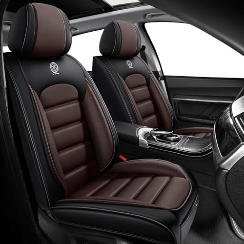 Image of Front Seat Covers for Volkswagen Golf SportWagen 2015-2019, Black-Coffee