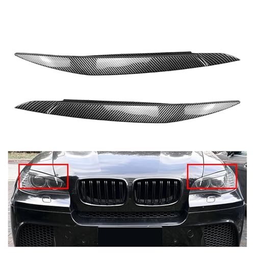 Sourcils de phare BMW X6 E71 E72 X5M E70 cache paupière noir carbone