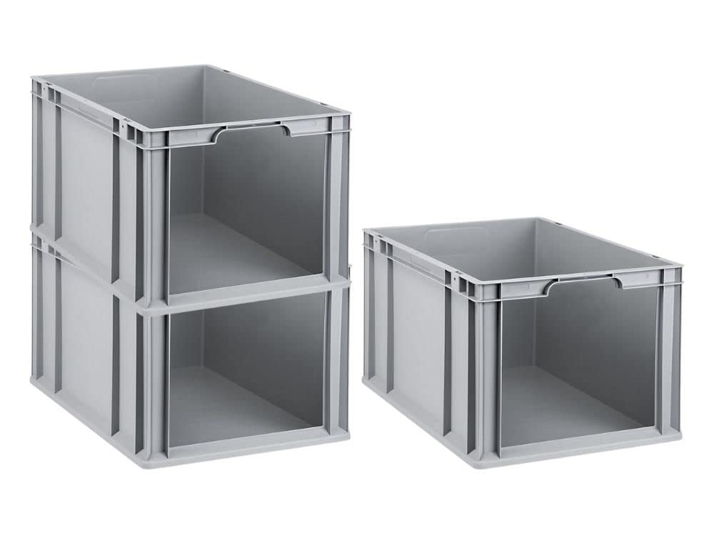 SuperSparSet 3x Eurobox NextGen Store | HxBxT 32x40x60cm | 65 Liter | Front offen | Eurobehälter, Transportbox, Transportbehälter, Stapelbehälter
